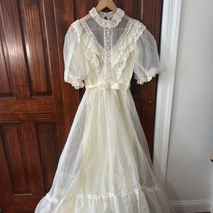 Vintage Gunne Sax inspired wedding dress 60s/70s cottage core size 4